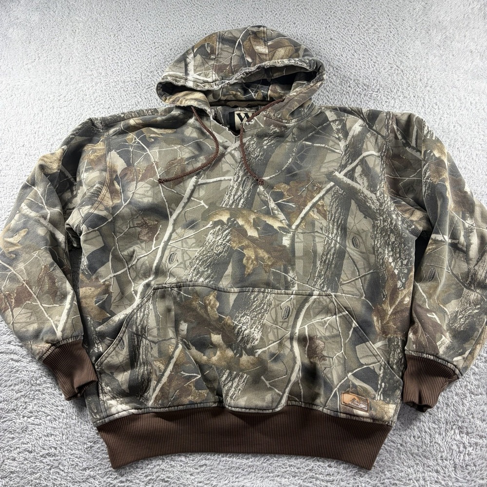 Vintage Walls Camo Hoodie Mens Large Heavy Lined Hooded Outdoors Gorp Hunting
